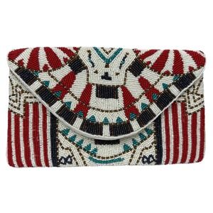 Vintage Beaded Clutch Bag Decorative Collectible Box Art Deco Style Ethnic
